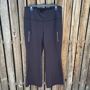 Athleta 1X Rainier Black BootCut Leggings Cold Pants Zipper Pockets Hiking